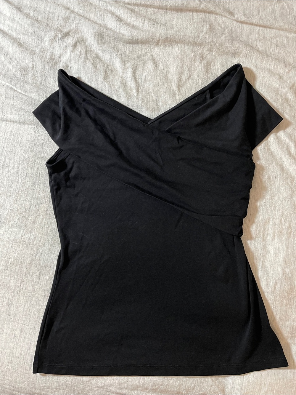 Theory Kellay Black Off-Shoulder Top